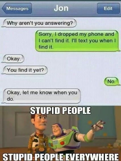 two texts from toy story characters that are both funny and very amusing to each other