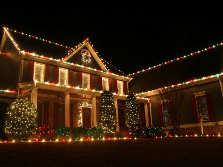 a house with christmas lights all over it