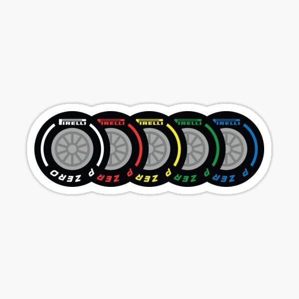 four different colored wheels sticker