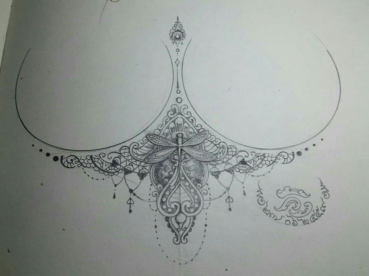 a drawing of an ornate design on paper