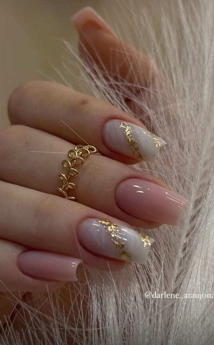 Elegant Nail Designs Almond Shape, Romantic Nails Brides, Uñas Beige Elegantes, Fancy Nail Designs, Ideas Para Uñas, Manicure Elegante, Uñas Soft Gel, Unghie Sfumate, Graduation Nails