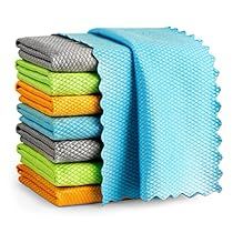 five different colored towels stacked on top of each other