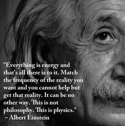 an old man with a quote on it that says, everything is energy and that's all there to it