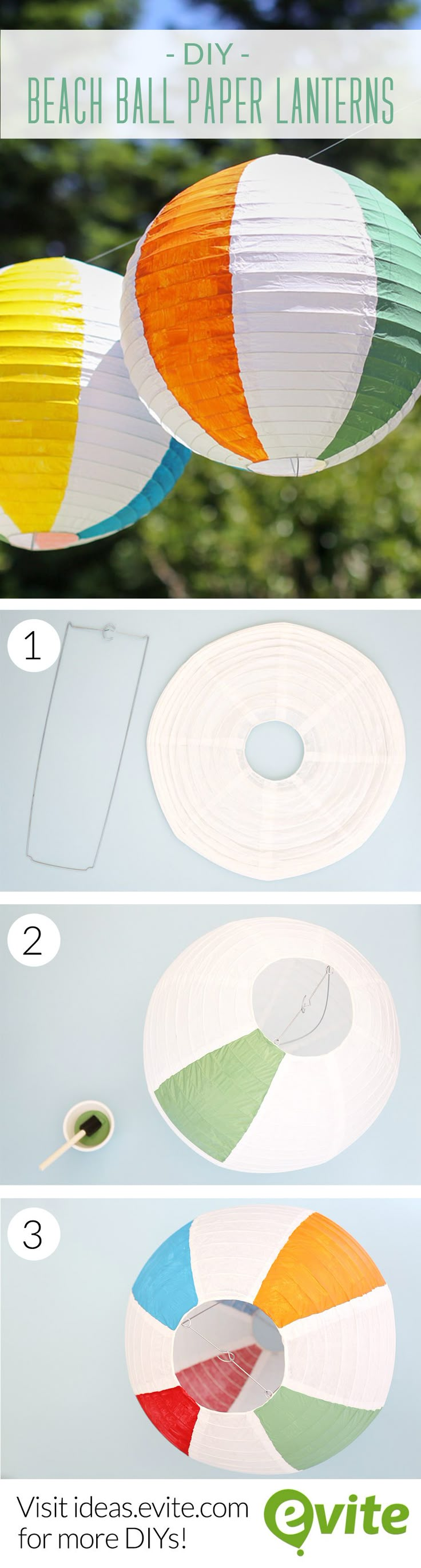 the instructions for how to make paper lanterns with different colors and sizes, including one that is