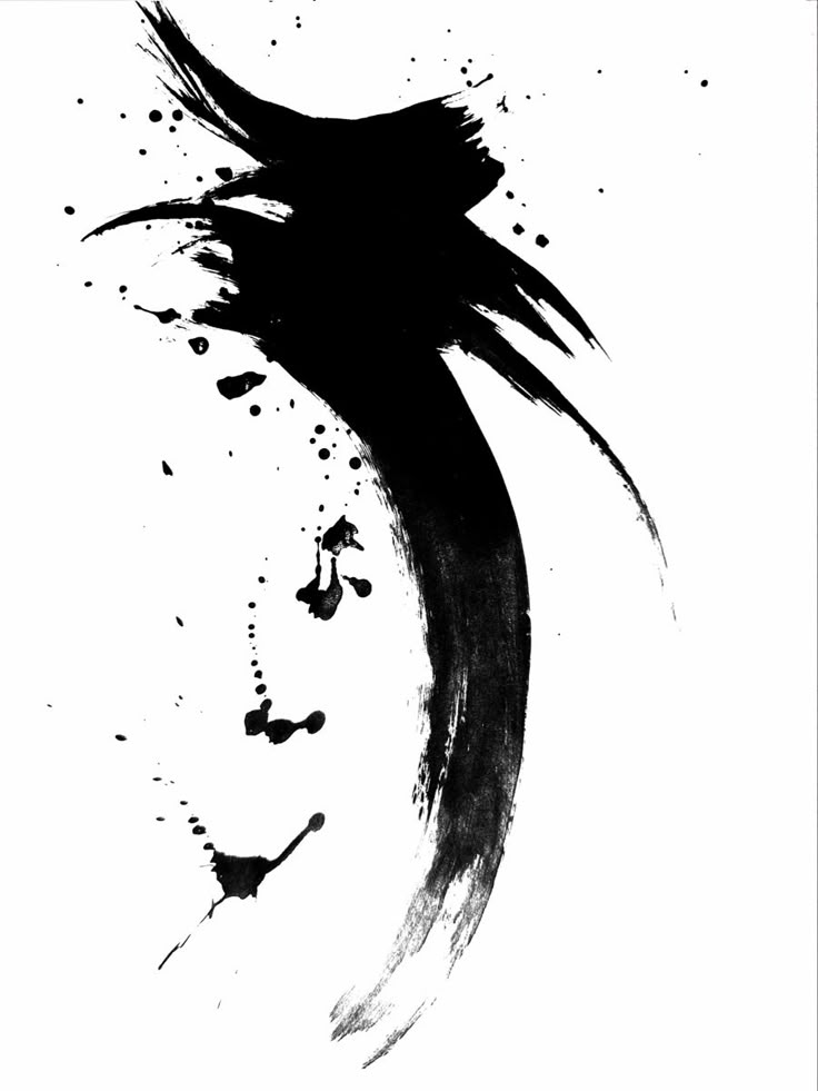 a black and white drawing of a woman's face with hair blowing in the wind