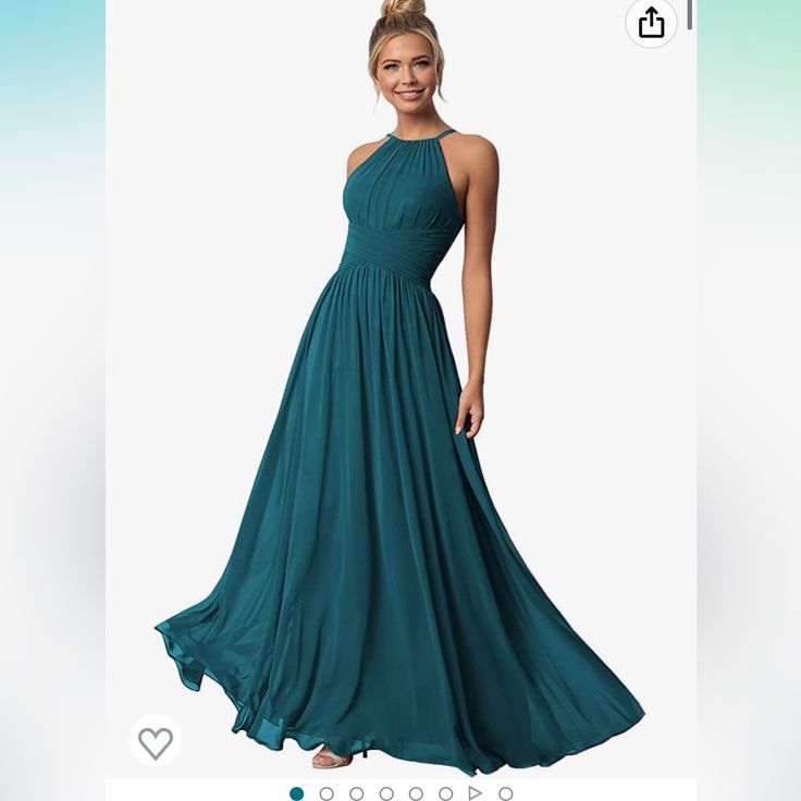 a woman in a long dress on the app