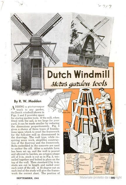 an advertisement for dutch windmill maker's garden tools