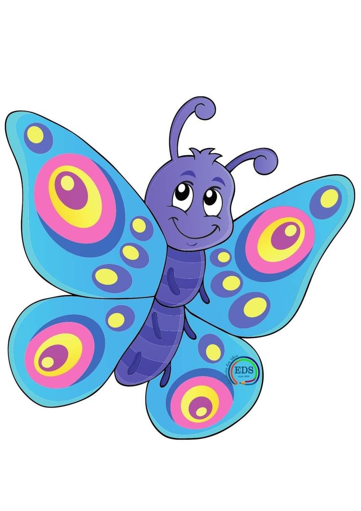 a blue butterfly with multicolored spots on it's wings, and eyes