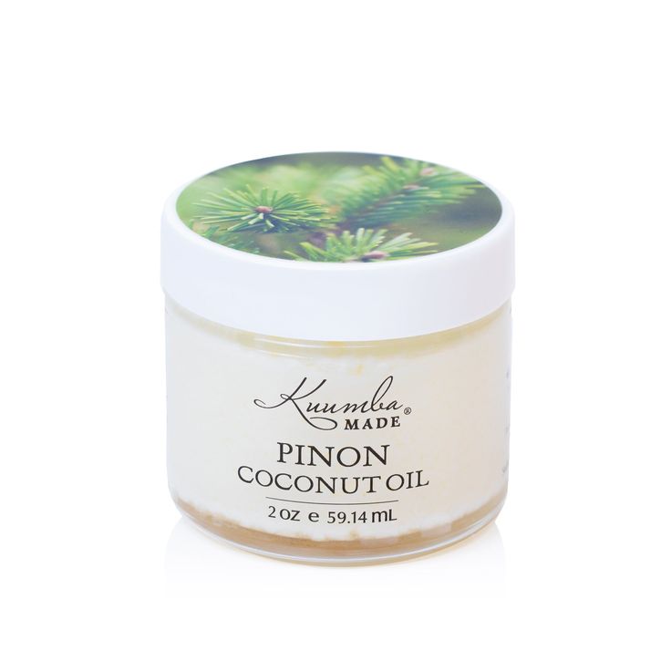 Pinon infused coconut oil 2 oz jar from Kuumba Made Scented Lotion, Earthy Scent, Bath Oils, Skin Food, Organic Skin, Daily Moisturizer, Flowers Leaves, Facial Oil, Massage Oil