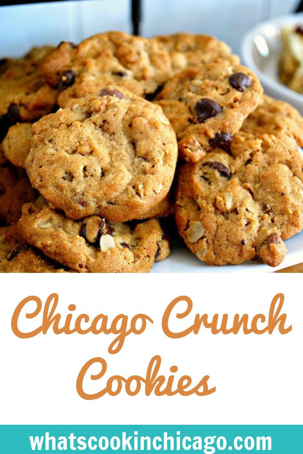 chicago crunch cookies on a white plate