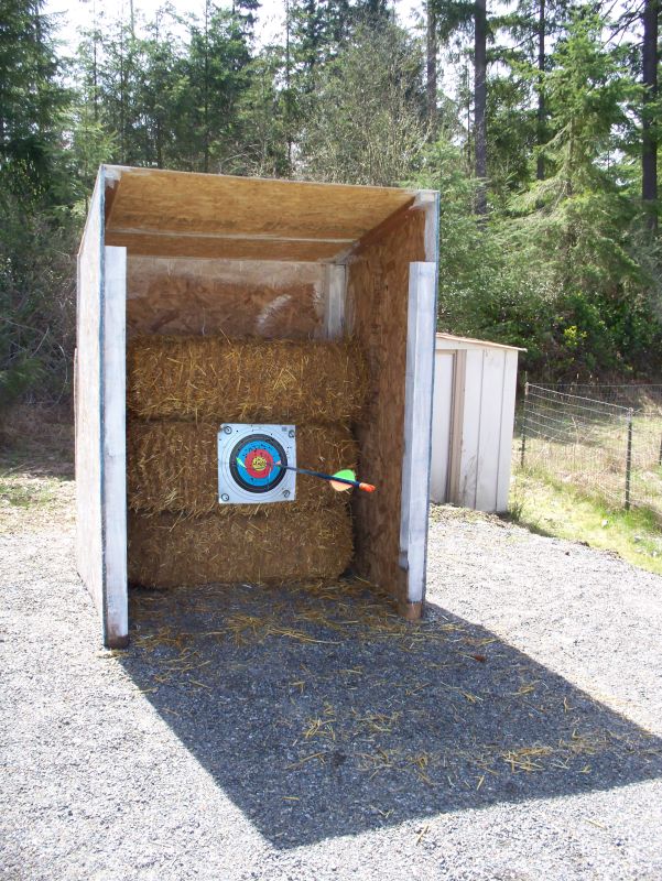 an outhouse with hay in it and a dart inside