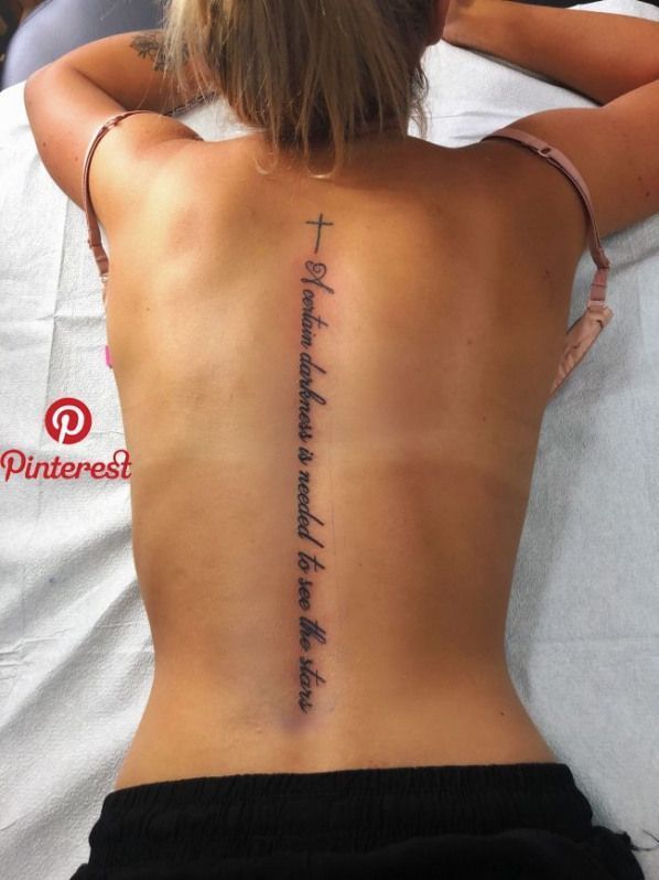 A Certain Darkness Is Needed, Tattoos Spine, Spine Tattoo Quotes, Pinterest Tattoos, One Word Tattoo, Font Tato, Hip Tattoos Women, Writing Tattoos, Inspiration Tattoos