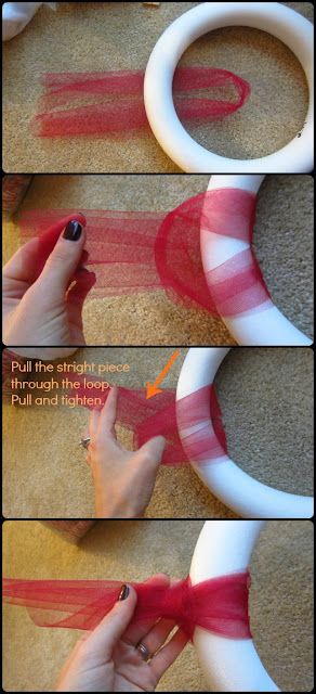 the instructions for how to make a wreath with ribbon