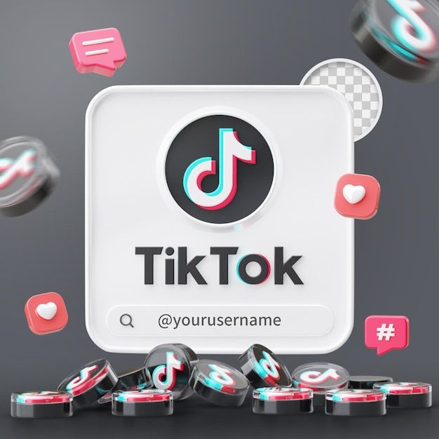 the logo for tiktok is surrounded by many different types of buttons and magnets