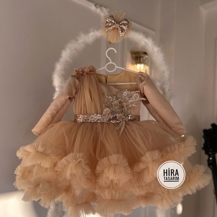 Princess Style Dress, Puffy Dresses, Wedding Flower Girl Dresses, Baby Tutu, Dress Tulle, Dress Birthday, Wedding Flower Girl, Dress Order, Gold Baby