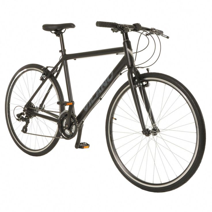 a black bicycle is shown against a white background