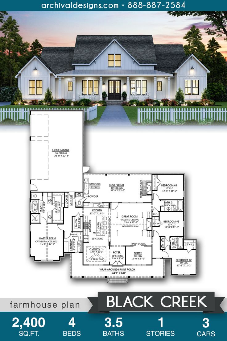 the black creek house plan is shown