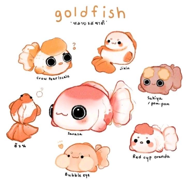 some cute little fish with different expressions on them