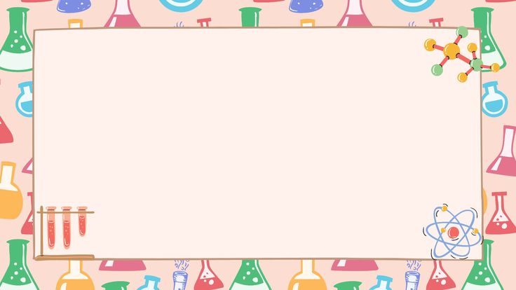 an image of a frame with science related items around it on a light pink background