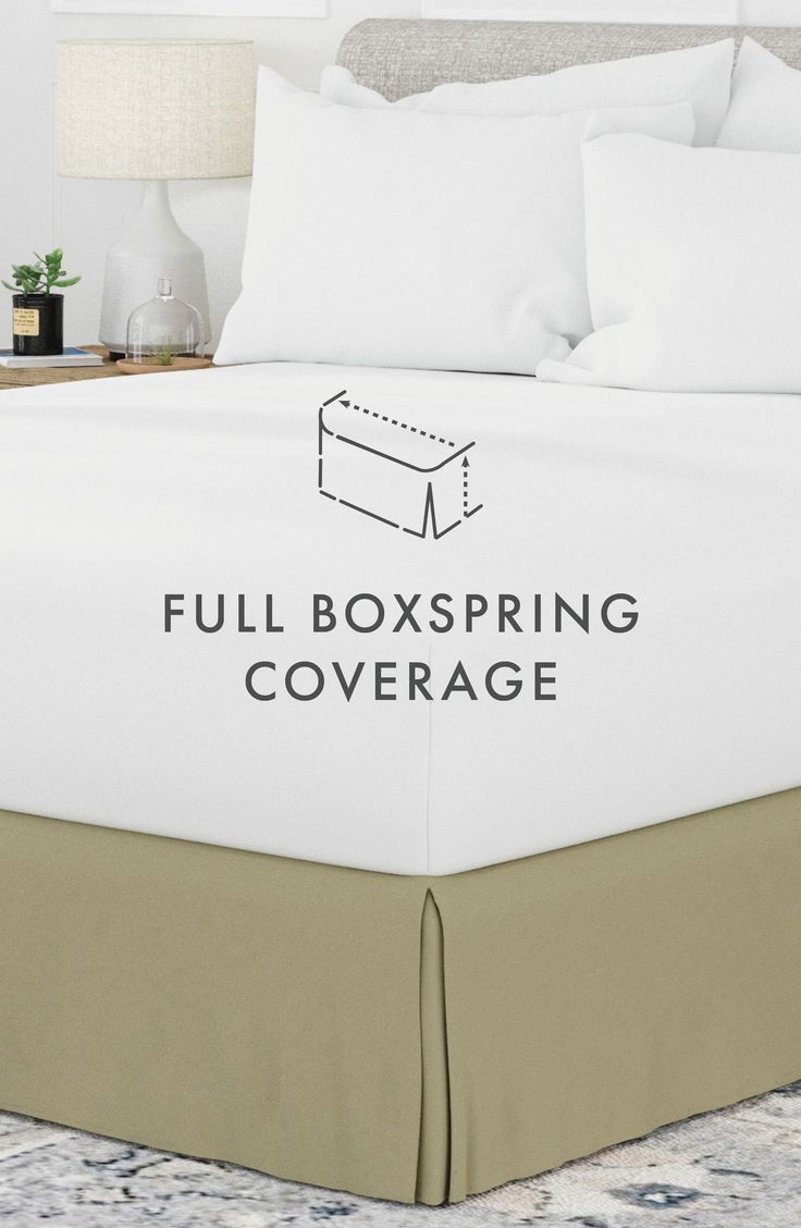 the full box spring coverage is shown in white and tan colors, with black lettering on it