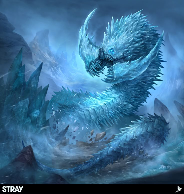 a blue dragon is in the middle of some water