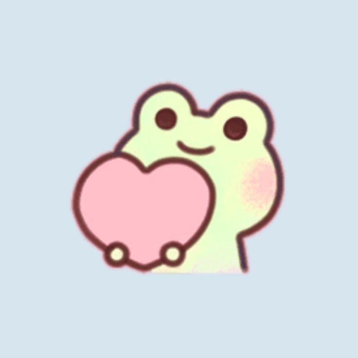 a frog with a heart in its hand