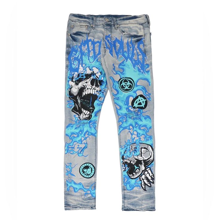 Gftd Jeans Men’s Graffiti Clothing, Chola Style, Black Men Street Fashion, Stretch Denim Pants, Streetwear Jeans, Custom Jeans, Men Street Fashion, Denim Ideas, Street Style Outfits Men