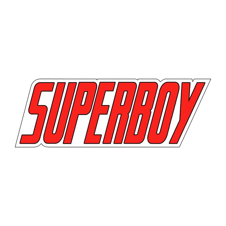 the word superbboy in red and white