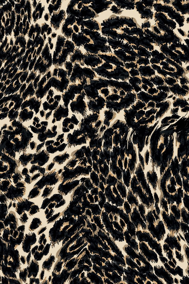 an animal print pattern is shown in black and brown colors, with spots on the fur