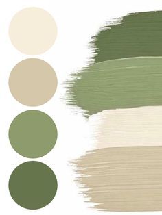 green and white paint swatches with different shades on the bottom one is off white