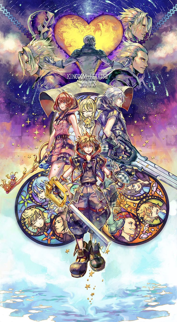 an anime poster with many different characters on it