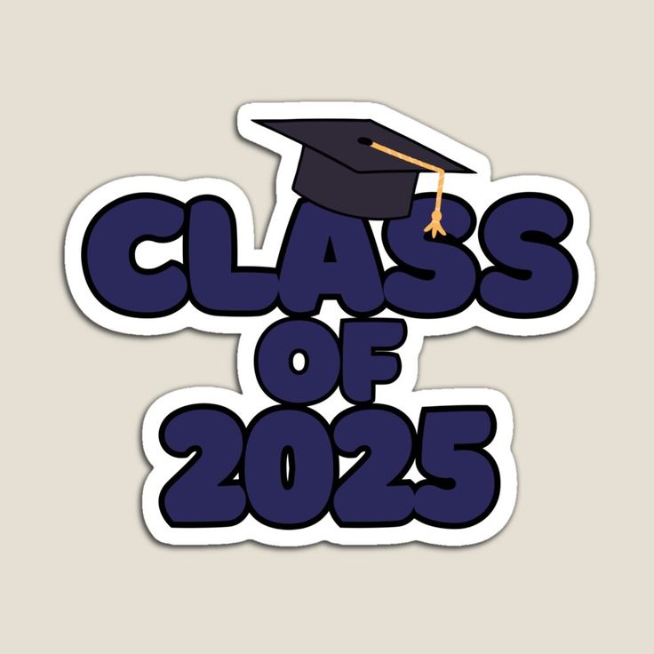 a sticker that says class of 205 with a graduation cap on top of it