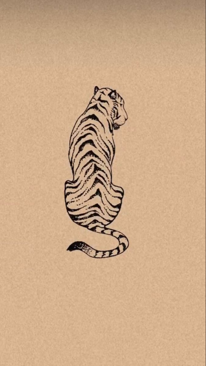 a drawing of a tiger sitting on top of a piece of paper in the air