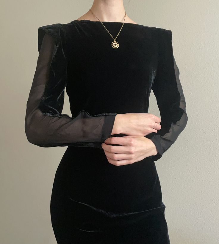 Rare Jean Paul Gaultier Black velvet mini dress, silk mech inserts. Size XS. Has stretch to it. Very good vintage condition. *all items are vintage and natural signs of wear should be expected. Chic Formal Velvet Mini Dress, Chic Velvet Mini Dress For Formal Occasions, Fitted Knee-length Velvet Dress For Winter, Elegant Velvet Mini Dress For Formal Occasions, Elegant Mini Velvet Dress For Formal Occasions, Chic Mini Velvet Dress, Velvet Mini Dress For Evening, Mini Length Velvet Dress For Evening, Elegant Stretch Velvet Dress