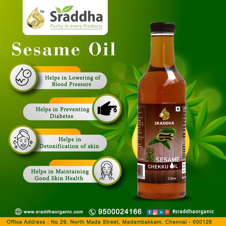 a bottle of sesame oil with instructions on how to use it