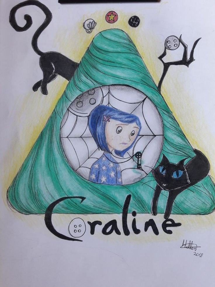 a drawing of a girl with blue hair and black cat in front of her is the caption crazie