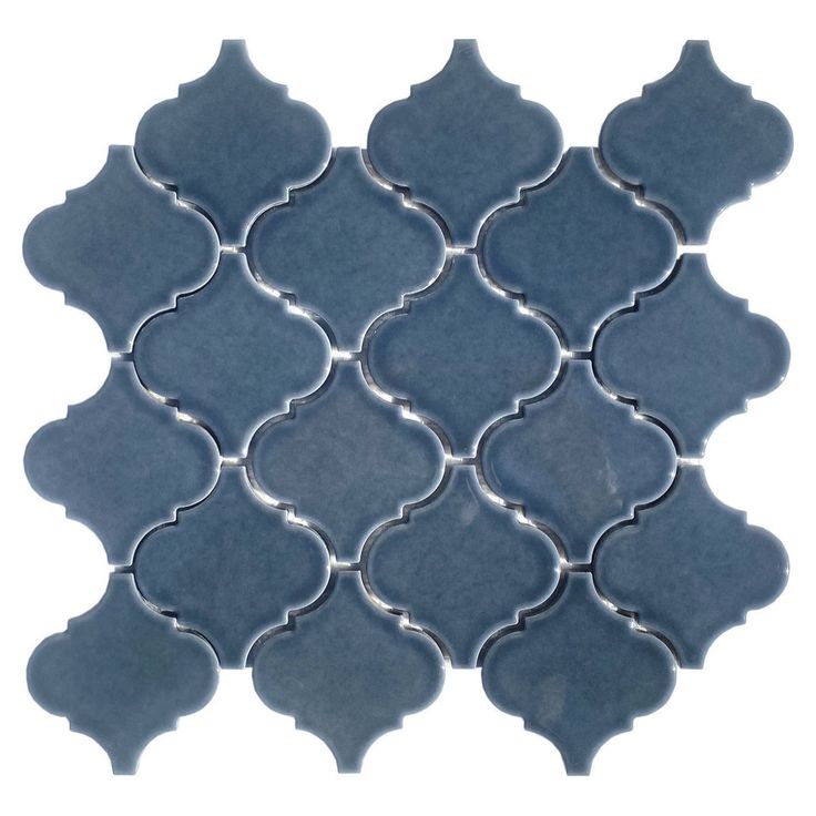 Slate Blue Polished Arabesque Porcelain 11.42"x10.63" Arabesque Wall Tile features an iconic arabesque shape in ocean blue hues. This gorgeous porcelain tile will turn up the wow factor in any design. Residential to light commercial use, Blue Arabesque Ti Mediterranean Mosaic Tile, Arabesque Backsplash, Master Remodel, Backsplash Wall, Arabesque Tile, Printed Tile, Mosaic Floor, Tile Showroom, Moroccan Lanterns