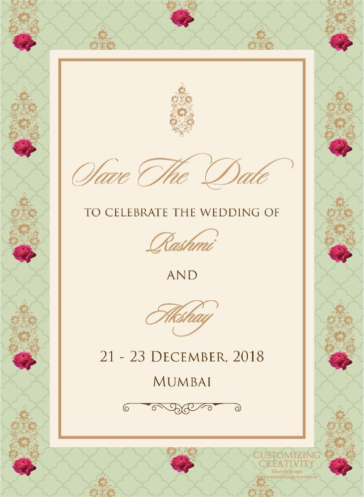 a wedding card with roses on it and the words, save the date to celebrate the wedding