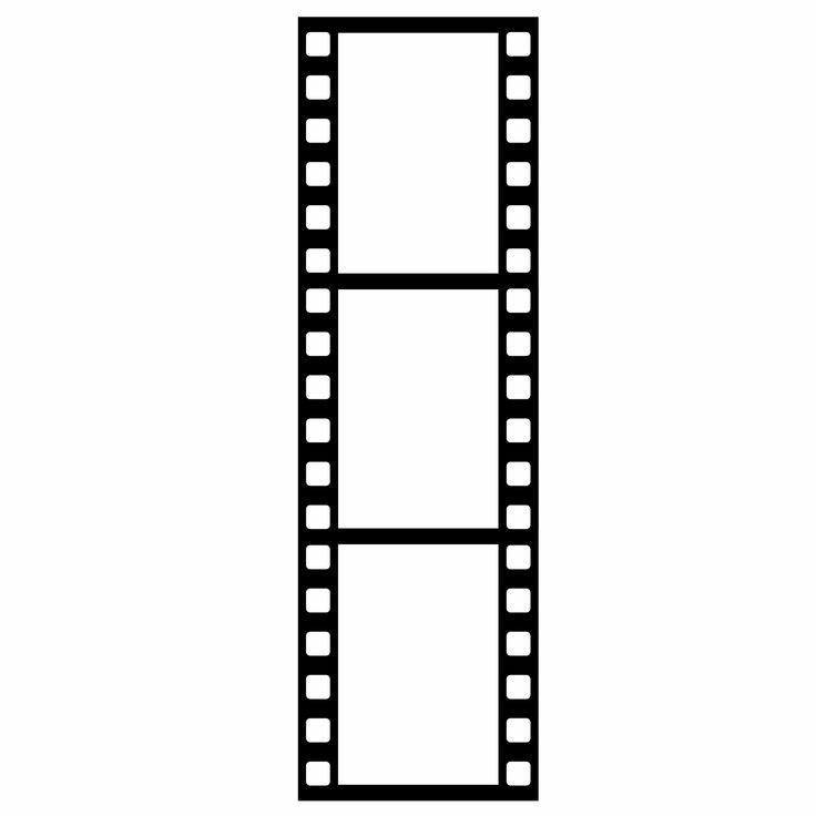 a black and white film strip on a white background