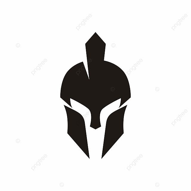 a black and white spartan helmet logo