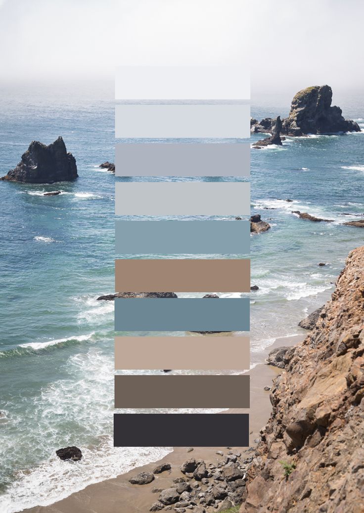 the ocean is full of rocks and water with different shades of blue, grey, and white