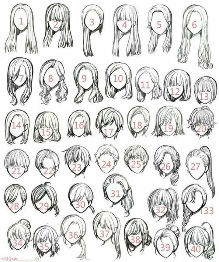 how to draw anime hair step by step with pictures for kids and adults in the style of