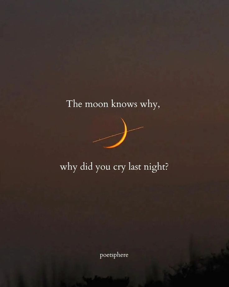 the moon knows why, why did you cry last night? - poesphere