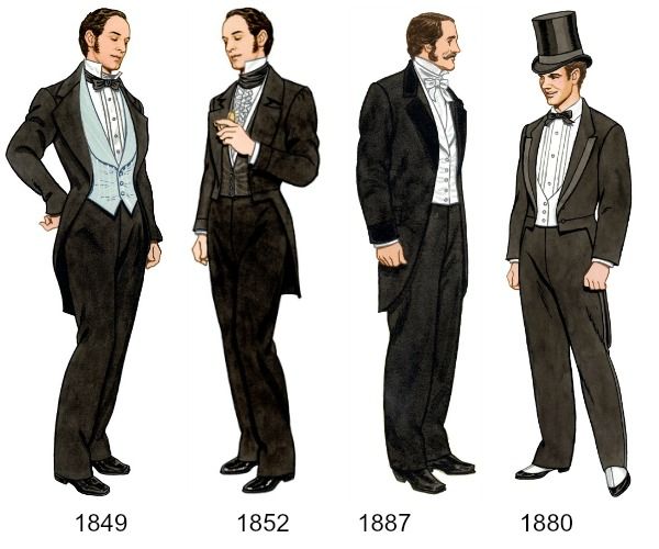 Victorian Men's Tuxedo, Tailcoats, Formalwear Guide 1890s Fashion Male, Victorian Male Fashion, Victorian Male, Victorian Mens Fashion, Victorian Mens Clothing, Victorian Men, Victorian Gentleman, 1870s Fashion, Victorian Era Fashion