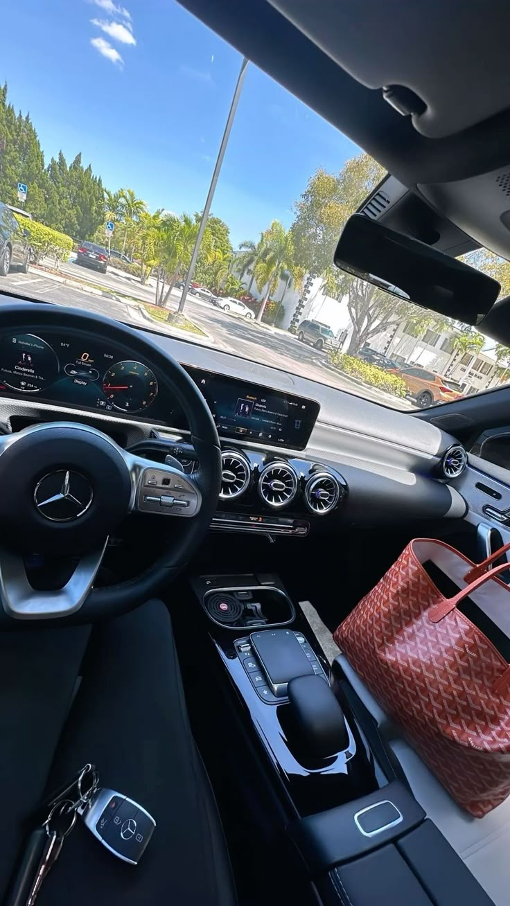 the interior of a mercedes benz vehicle