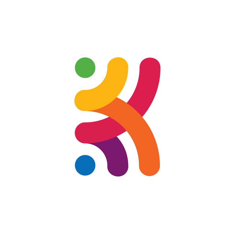 two people are holding each other in the shape of a letter k, logo design