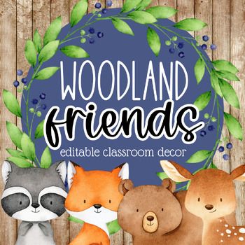 woodland friends clipart for classroom decor