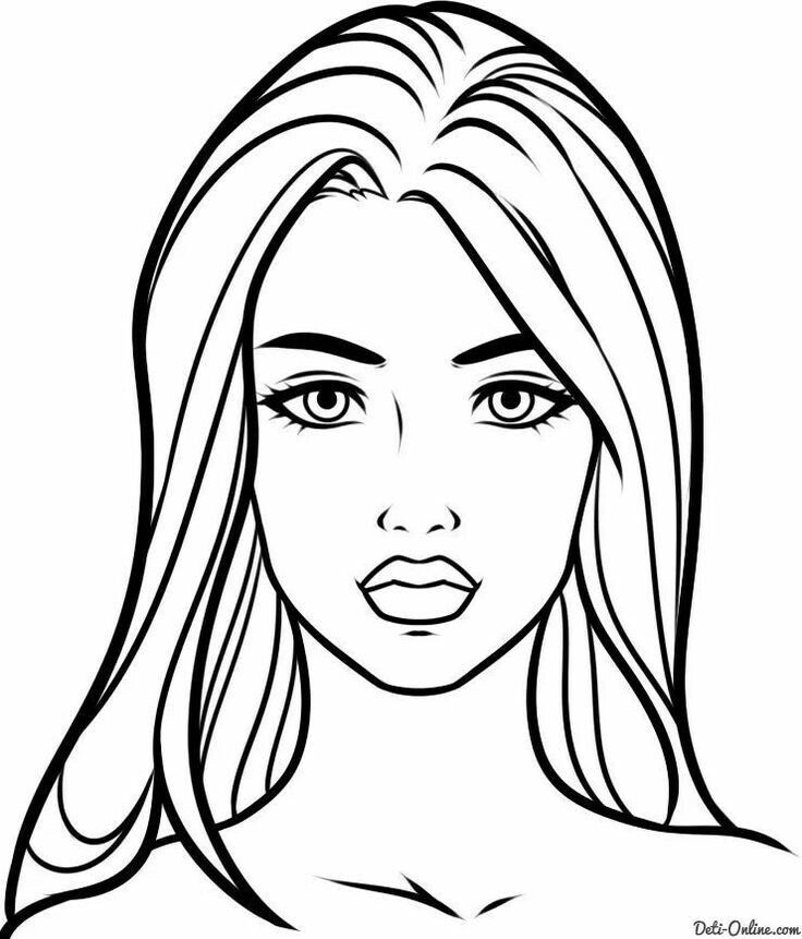 a woman's face is drawn in black and white, with the outline of her head