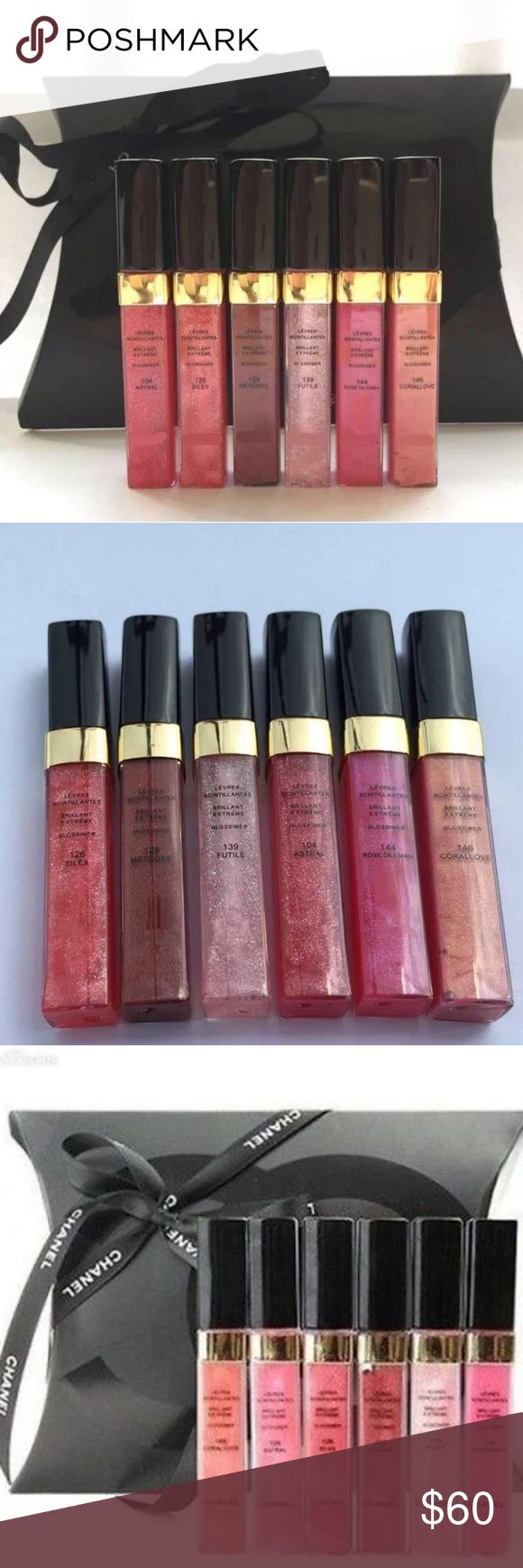 💋💋💄Chanel Lip gloss VIP set💄💋💋 Brand new 6 piece VIP set CHANEL Makeup Lip Balm & Gloss Chanel Lip Gloss, Chanel Lip, Chanel Makeup, Makeup Lip, Lip Balm Gloss, Lip Makeup, Lip Balm, Lip Gloss, The Balm