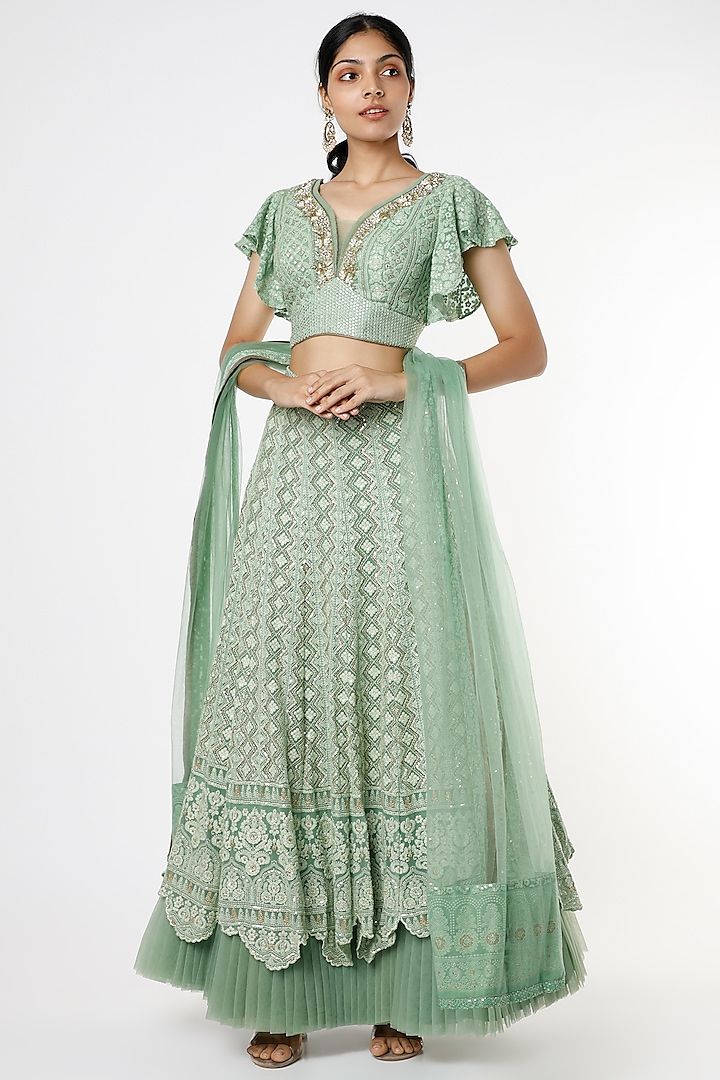 Buy Sole Affair Designer Lehengas, Gowns, Anarkalis, Kurtis 2021 Chikankari Jacket, Fusion Lehenga, Chikankari Outfits, Lucknowi Chikankari Lehenga, Lucknowi Lehenga, Jacket Sharara, Mehndi Dress For Bride, Lehenga Anarkali, Chikankari Lehenga